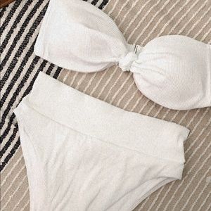 American Eagle white ribbed bikini